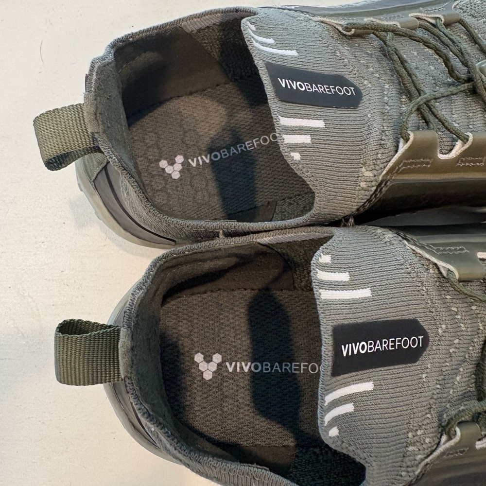 Vivo Barefoot Men's Olive and Black Sneakers - Picture 5 of 6